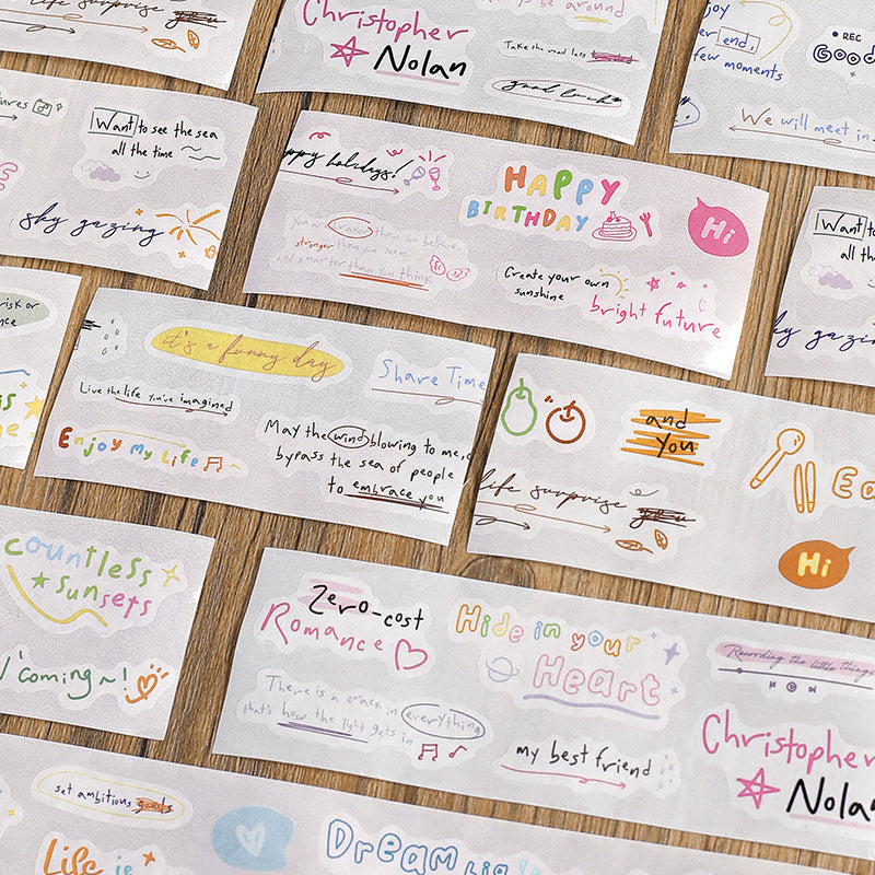 Whispering Moods Handwritten Doodle Die-Cut Washi Tape - Earth Walk
