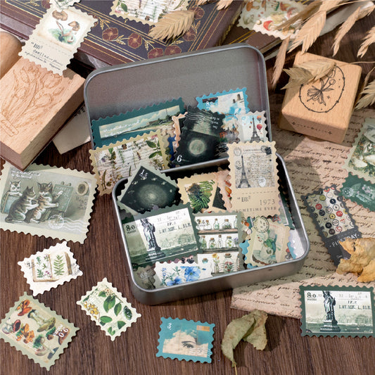 50 Pcs Fantasy Postage Stamp Stickers JYKXQ