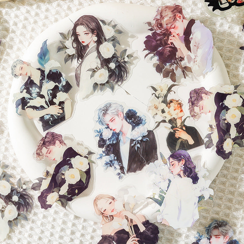 30 Pcs Flower Girl PET Stickers CYQG