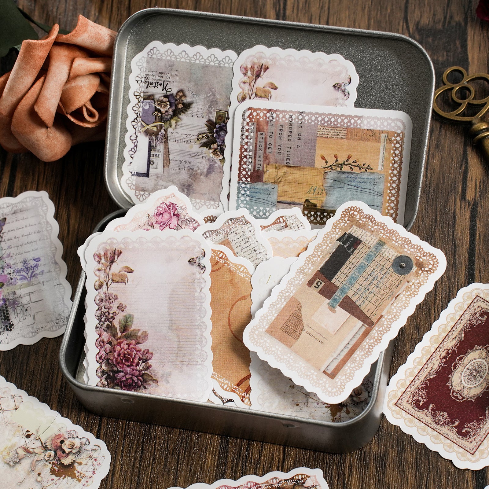 30 Pcs Vintage Collage Stickers BBZX
