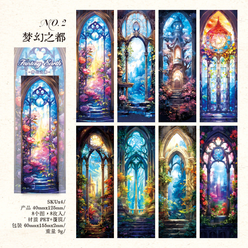 8 Pcs Vintage PET Bookmark HXDL