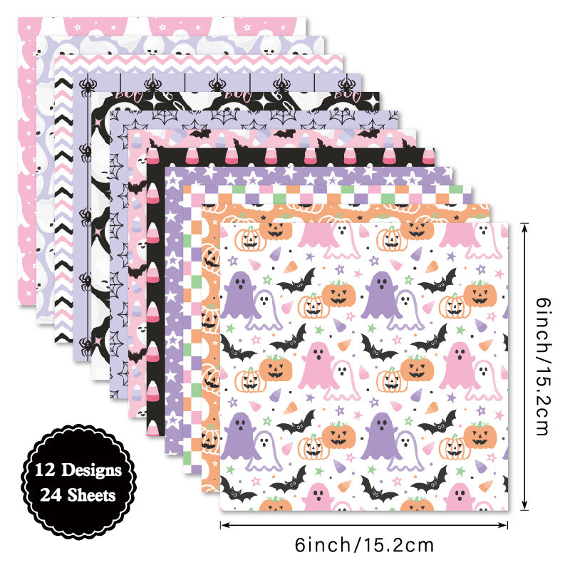 6 inch Halloween Scrapbook Paper Pad SKP331B