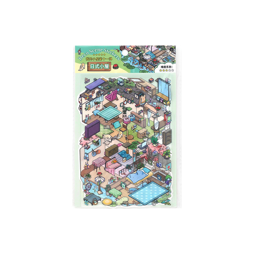 3D Shop House Home Scene DIY Stickers Kit WDXW11