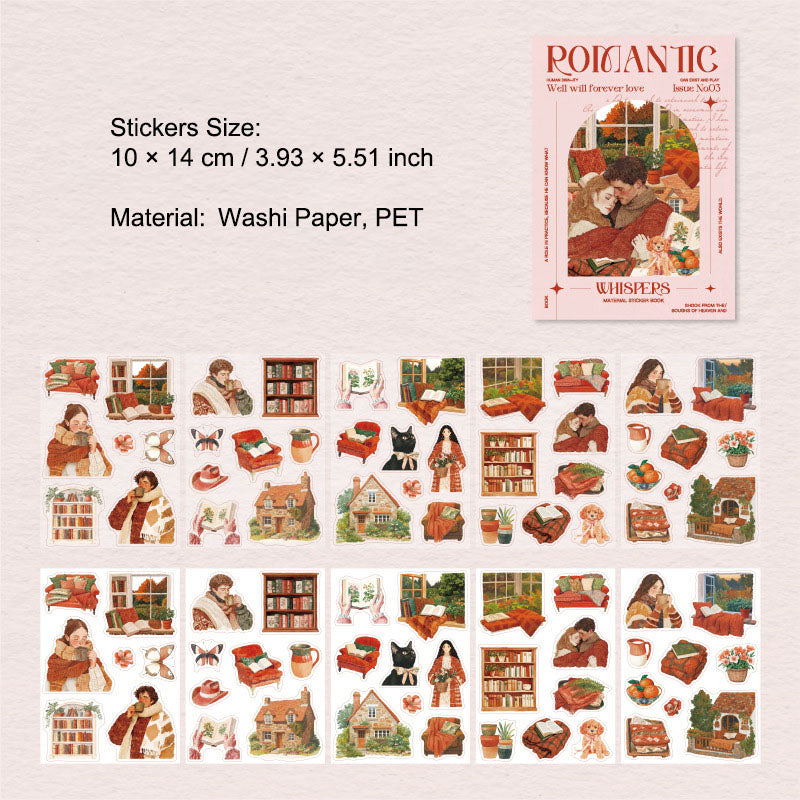 10 Sheets Couple Love Theme Stickers Book LMXY