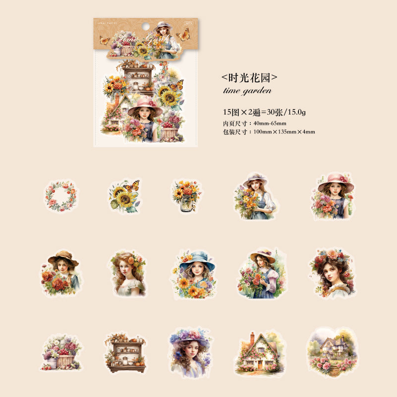 30 Pcs Fairy Girl PET Stickers SNPTWY