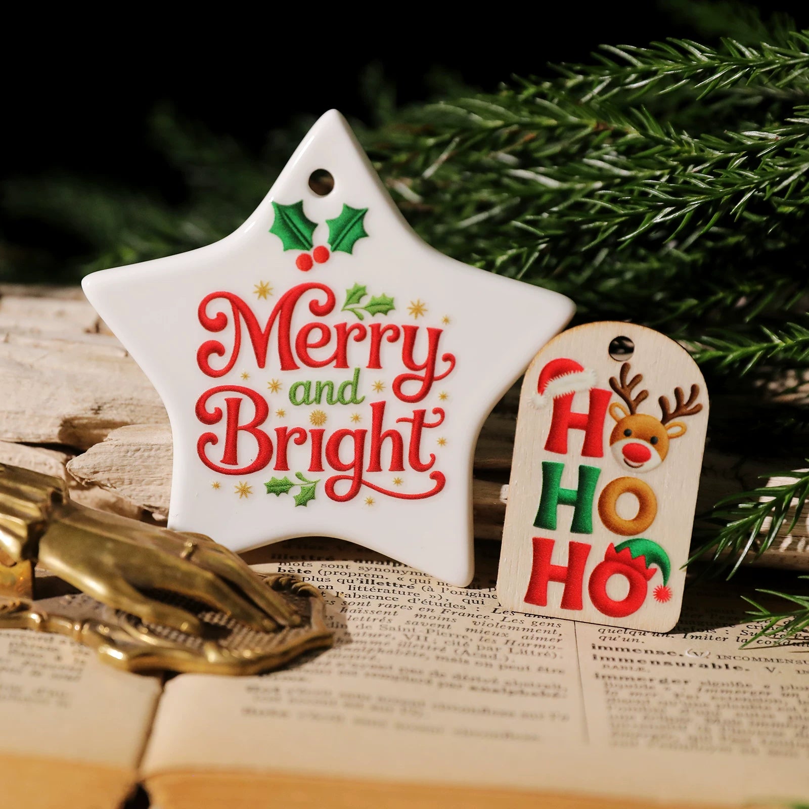 2 Sheets Waterproof Rub on Stickers - Christmas