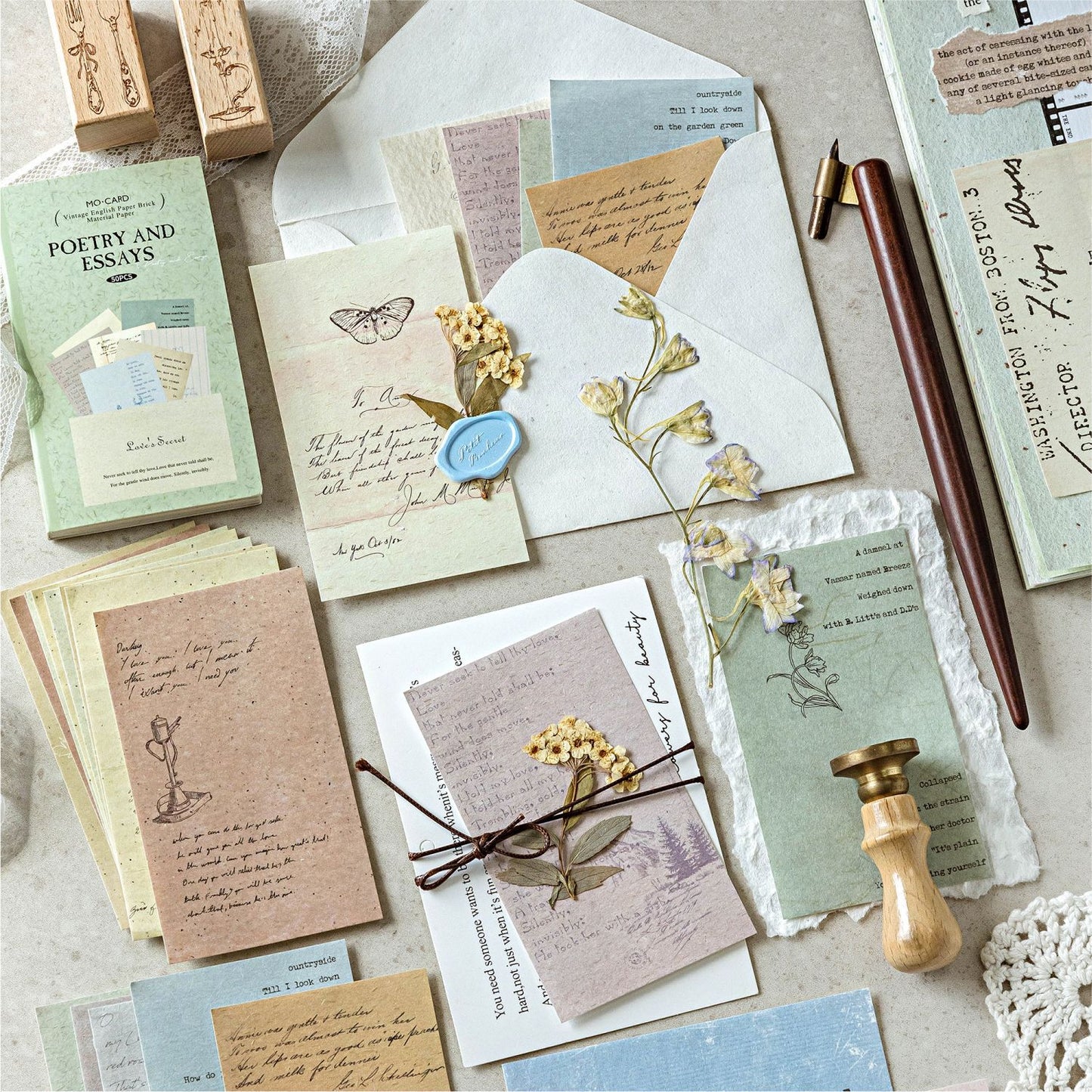 50 Pcs Vintage Dictionery Journal Paper YWTSG