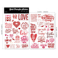 2 Sheets Waterproof Rub on Stickers - Valentine's Day TZ09