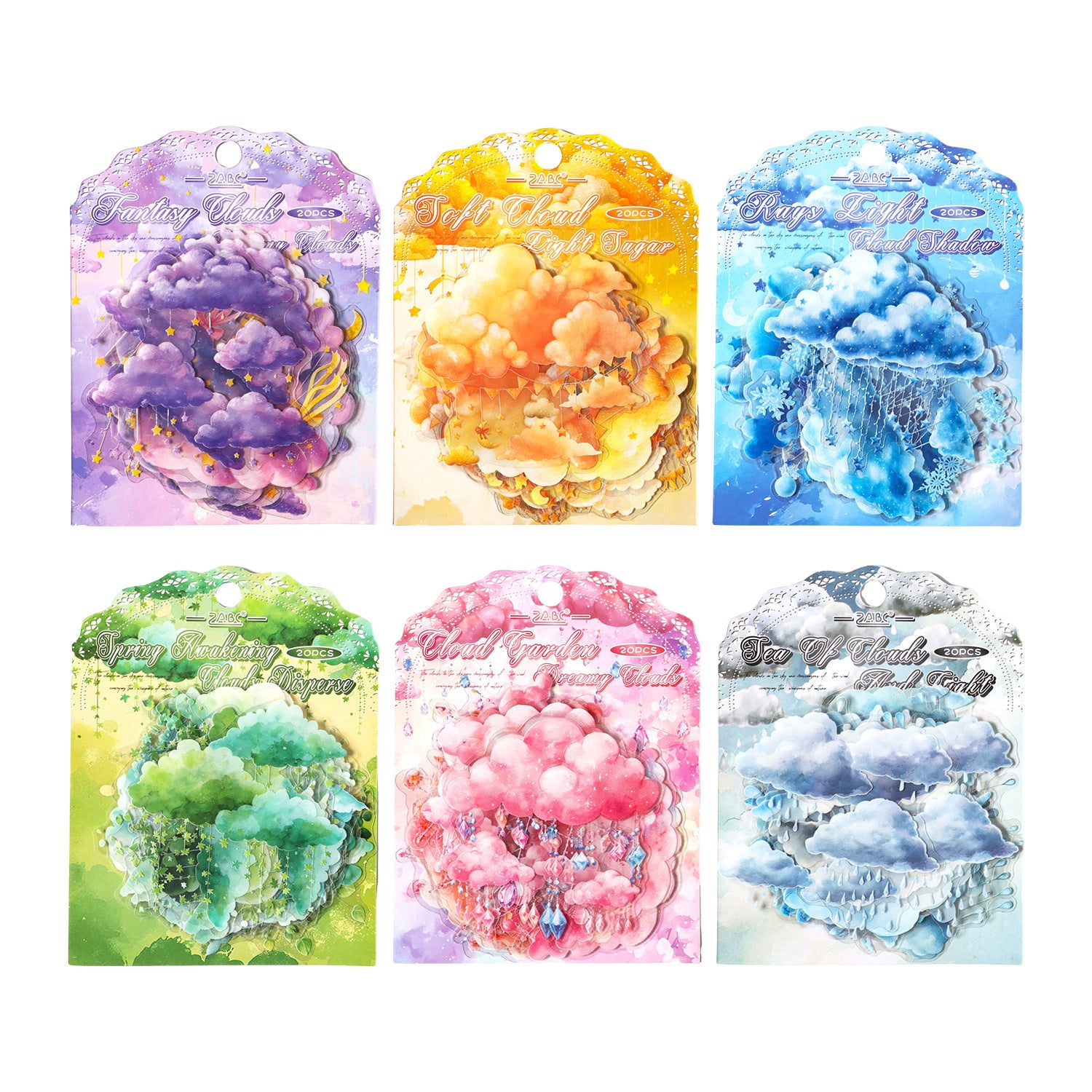20 Pcs Fantasy Cloud Star PET Stickers MHYC