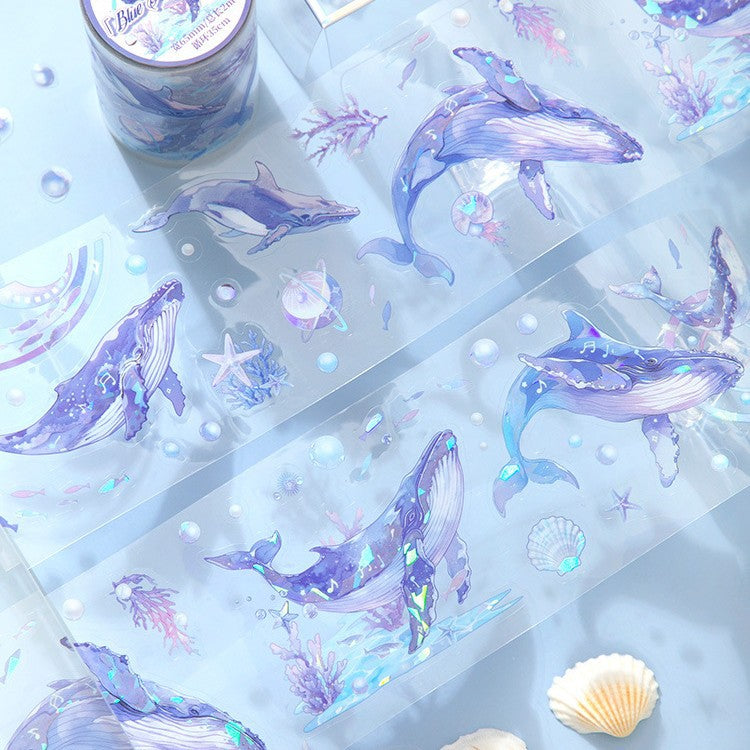 1 Roll Glitter Whale Jellyfish PET Tape HYZX