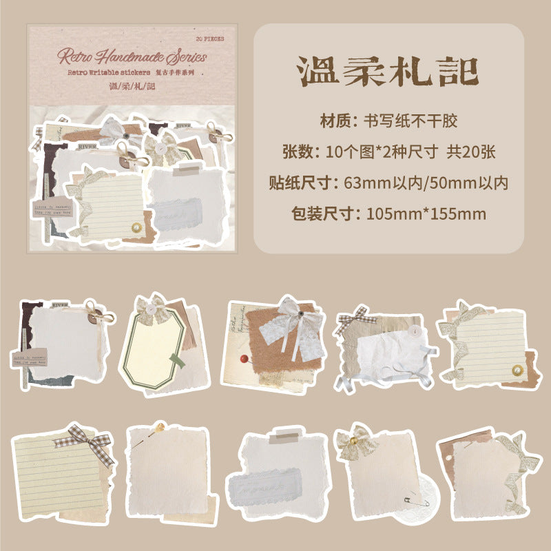 20 Pcs Vintage Label Stickers FGSZ