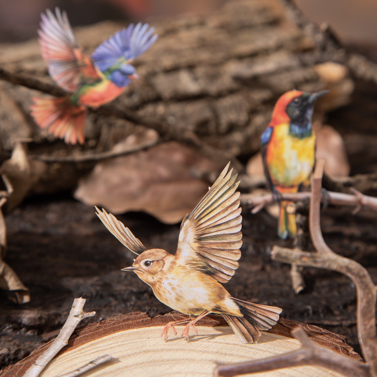 20 Pcs Flying Birds PET Stickers LJQY