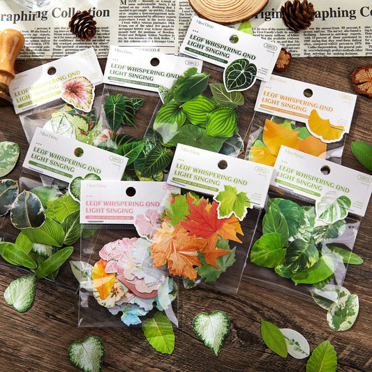 30 Pcs PET Leaf Stickers YYQG