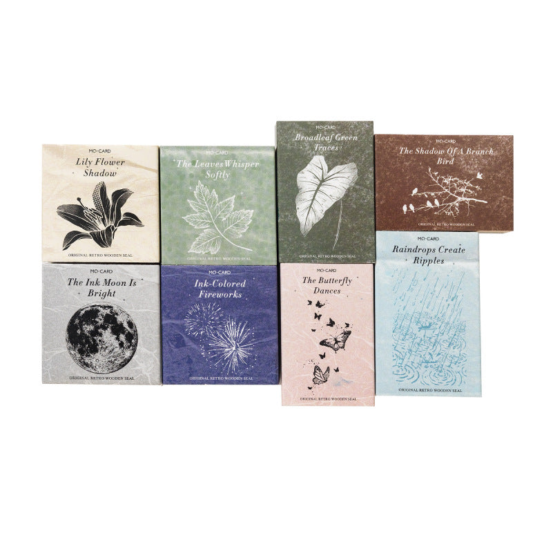 1 Roll Flower Moon Rain Firework Wooden Stamp JMRM