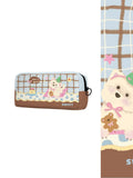 Little Dog Keluli Artisan Canvas Rectangular Pencil Case