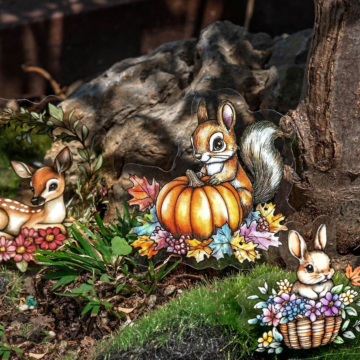 20 Pcs Floral Gadgets PET Stickers MAHY