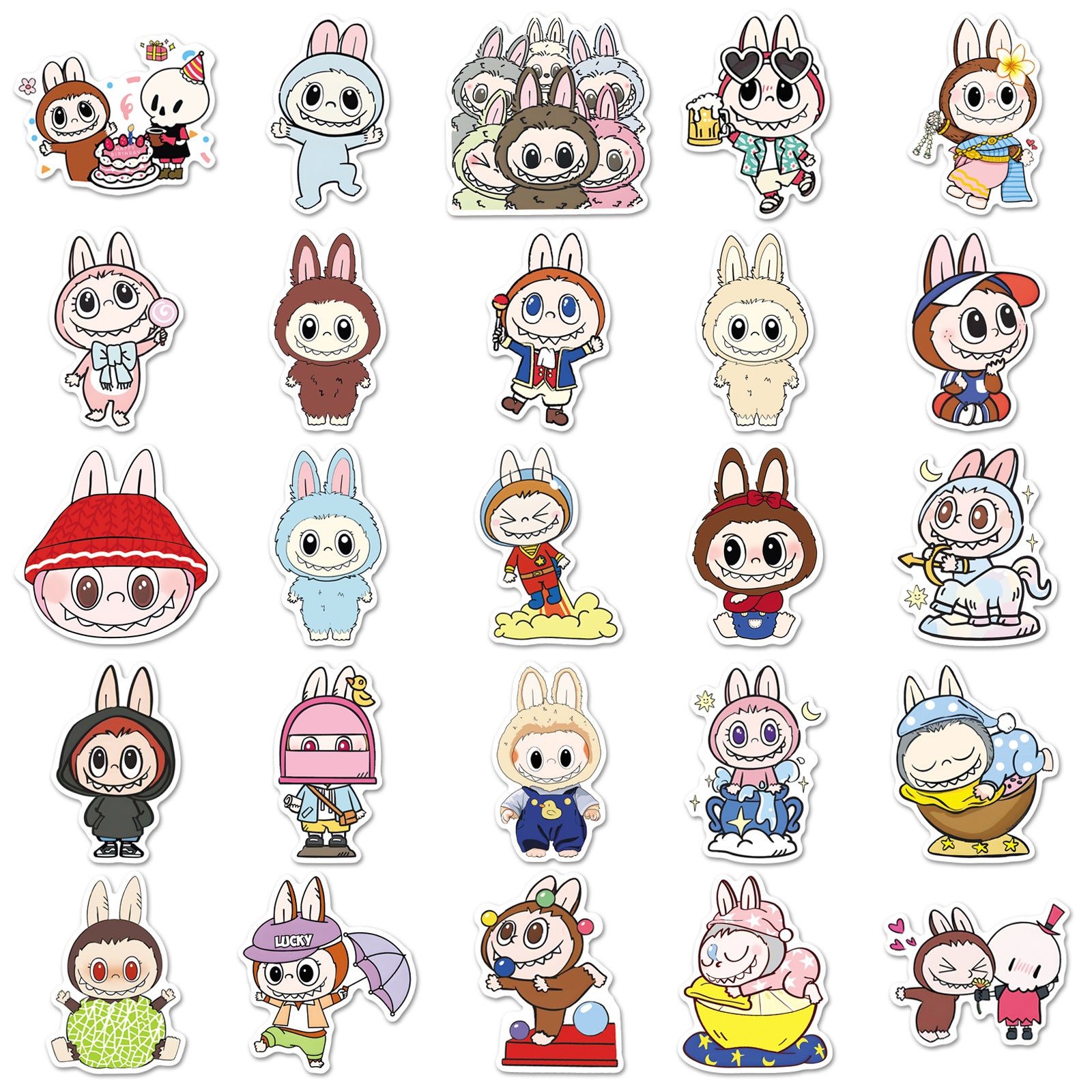 50Pcs Playful Monster Friends Vinyl Stickers LBB03