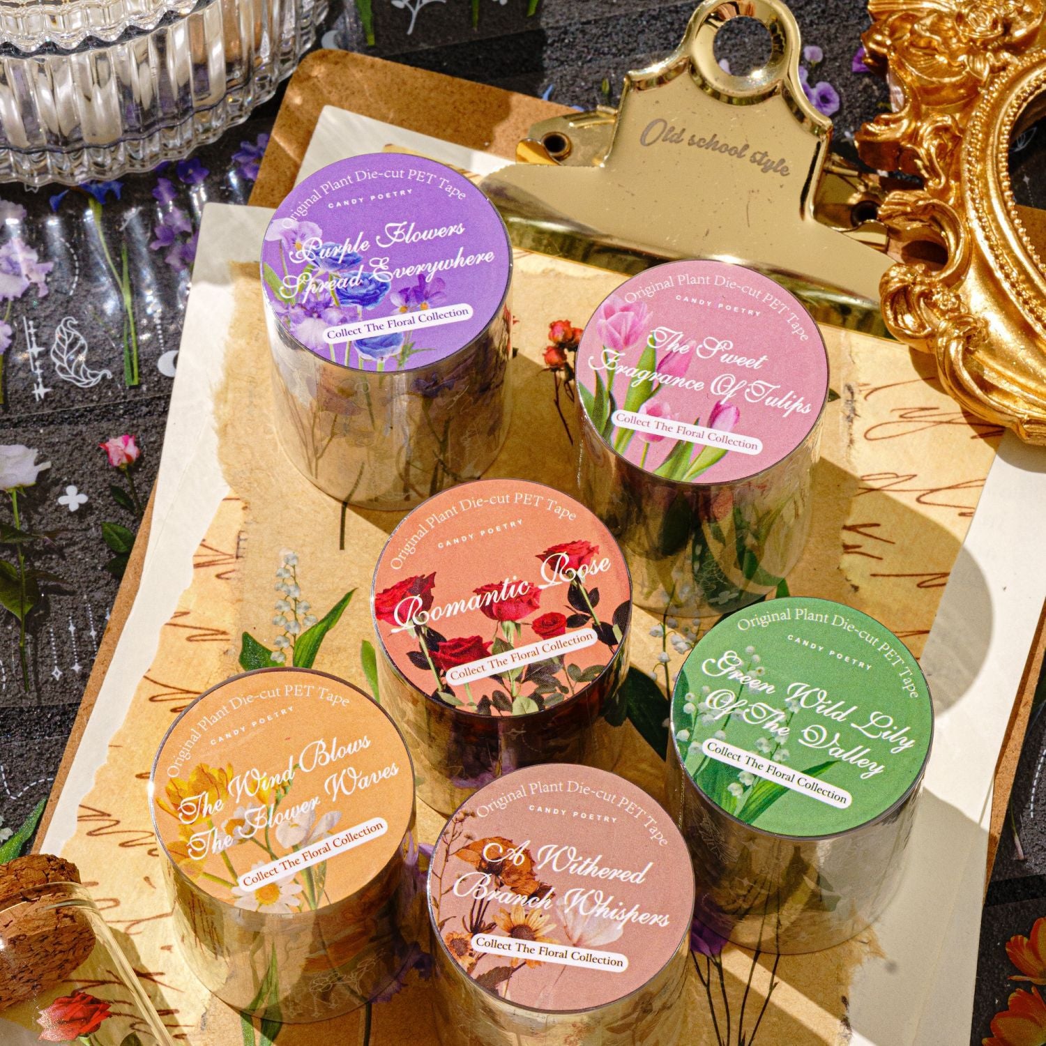 1 Roll Flower PET Tape Stickers SCHY