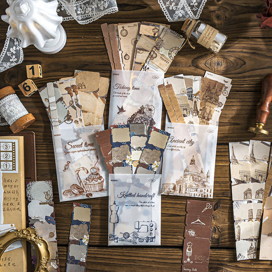 12 Sheets Vintage Notepad Journal Paper BMHBQ