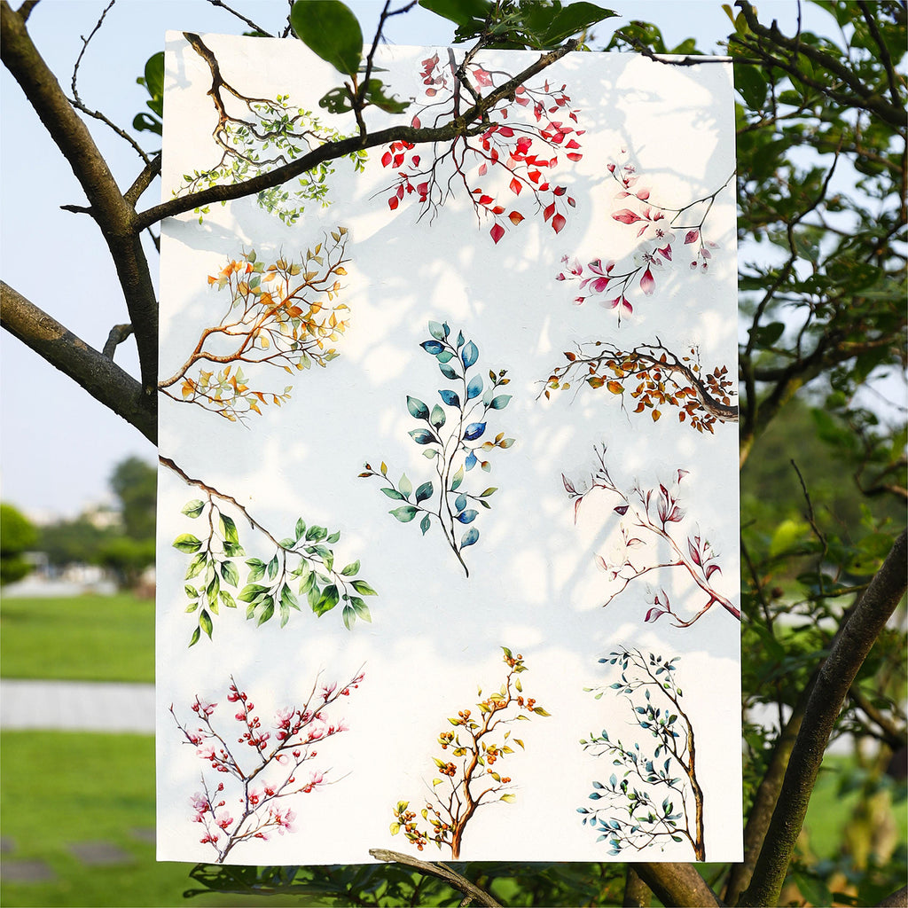 20 Pcs PET Tree Branch Stickers ZYSZ