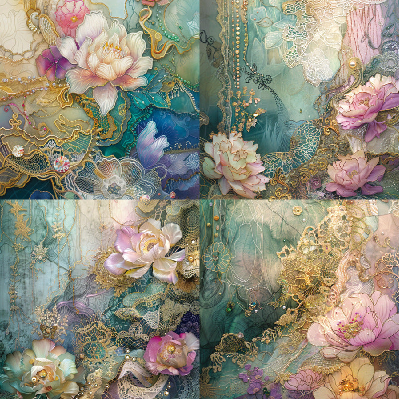 6 inch Fantasy Floral Scrapbook Paper Pad SKP301