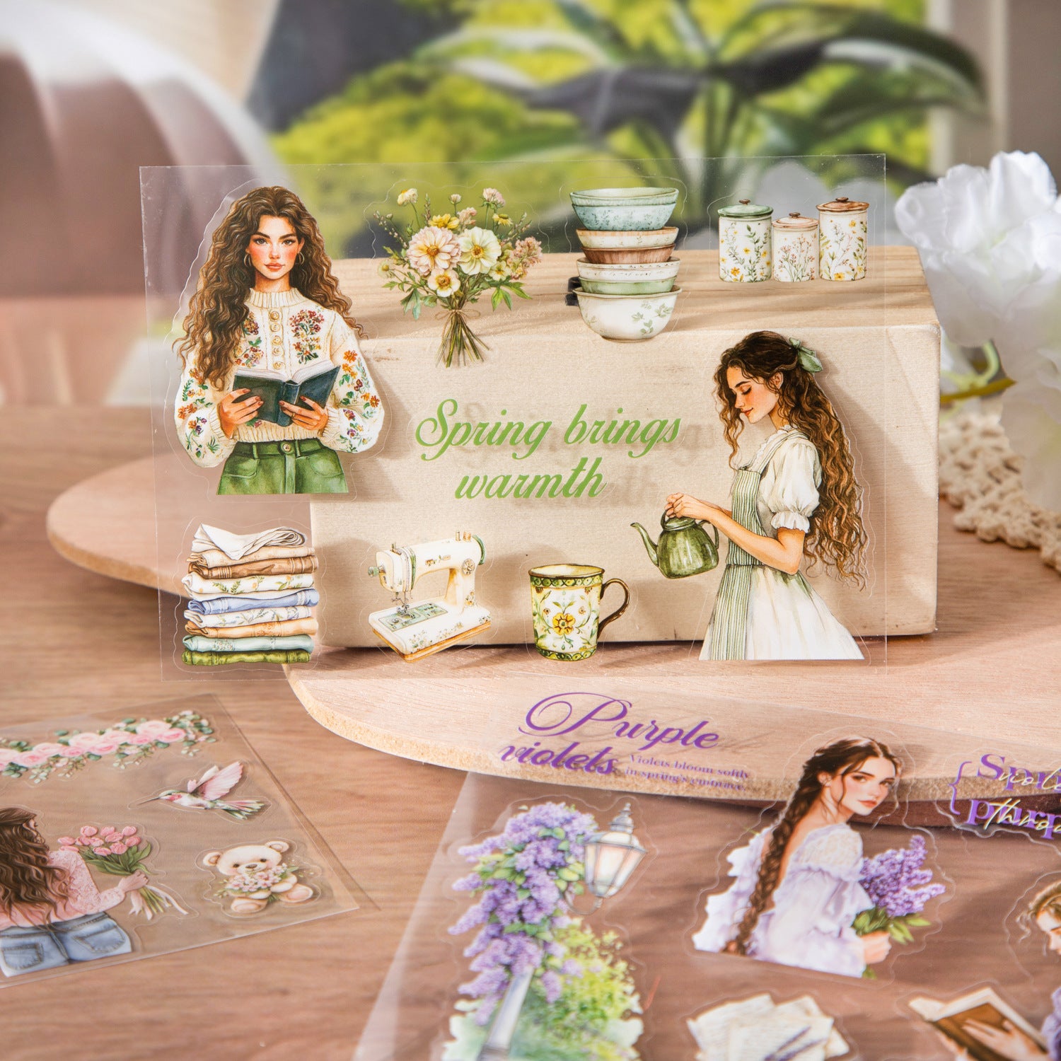 20 Sheets Spring Garden PET Stickers Book CTDYS