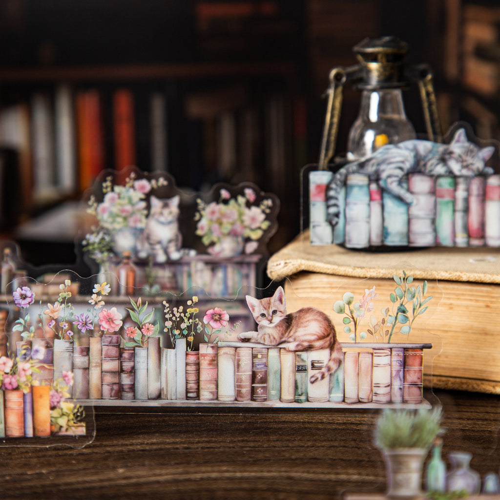 15 Pcs Book Shelf PET Stickers YDCL