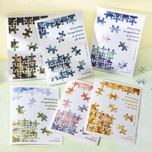 5 Sheets Puzzle Theme DIY Stickers PCLQ