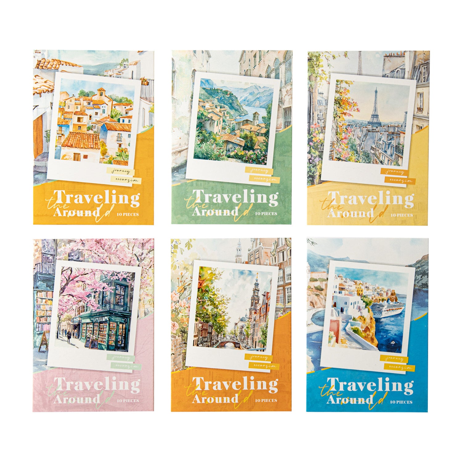21 Pcs Travel Scrapbook Background Stickers HYSJX