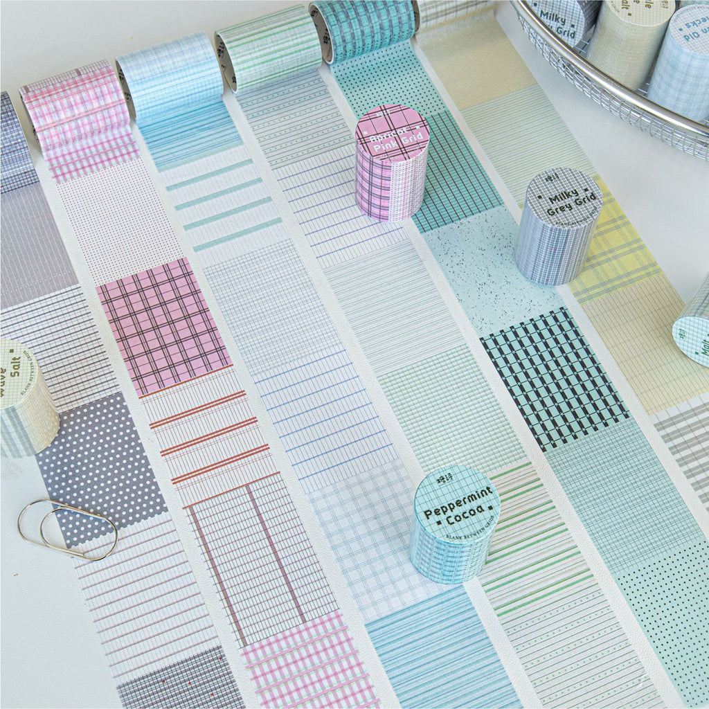 Grid Plaid Geometric Washi Tape - Gray