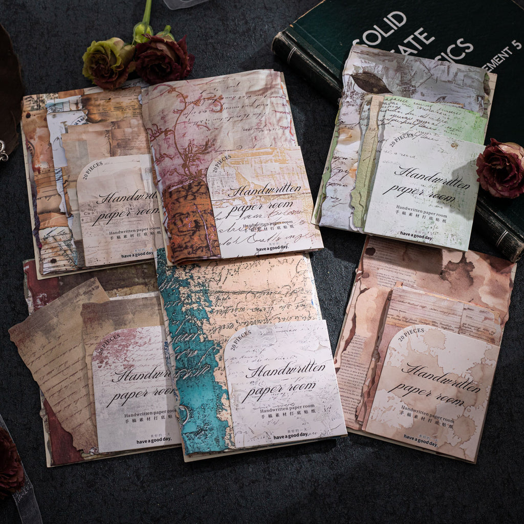 20 Pcs Vintage Hand-written Letter Washi Stickers SXZJ