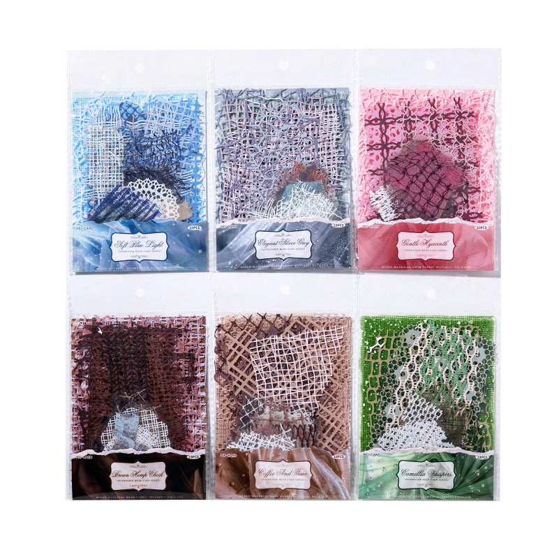 23 Pcs Textured Journal Paper and Fabric Mesh WSXL