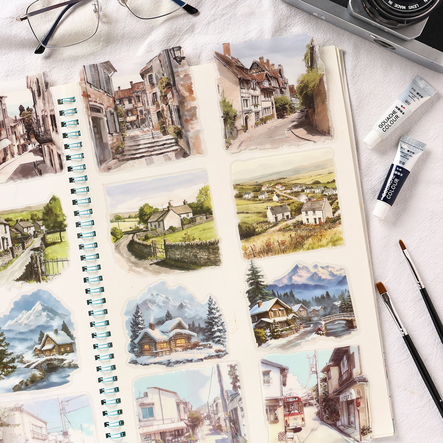 10 Pcs Travel Landscape PET Stickers OLZM