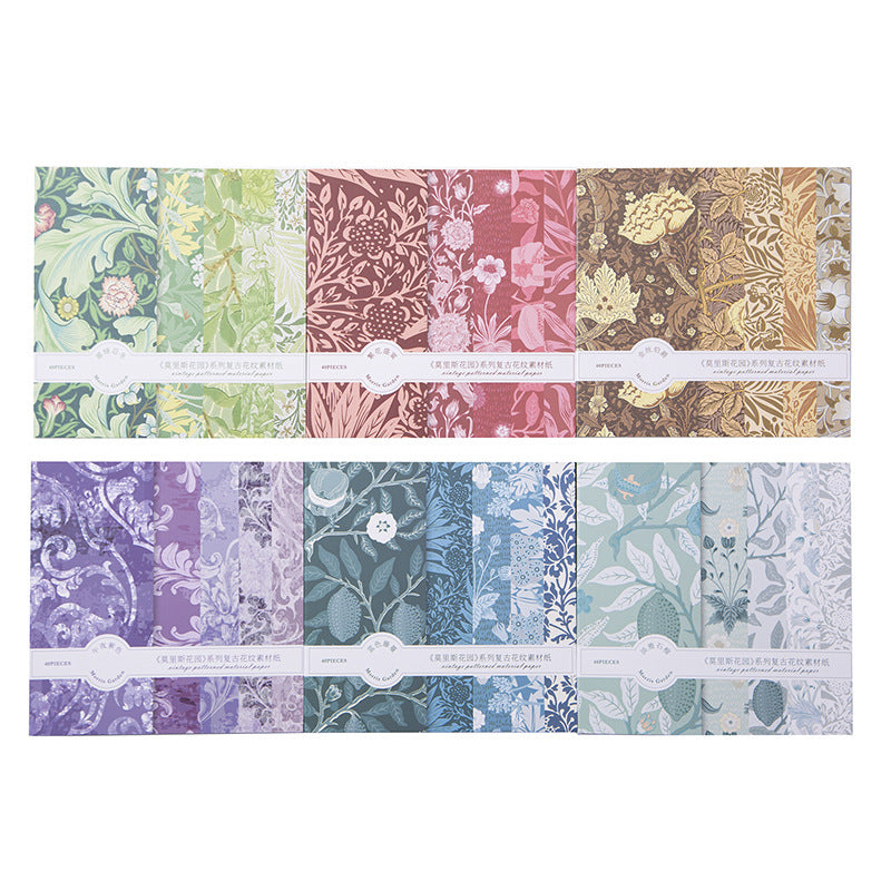40 Pcs Maurice Theme Scrapbook Paper MLSHY