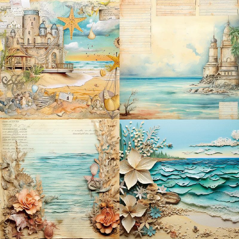 6 inch Beach House Scrapbook Paper Pad SKP340