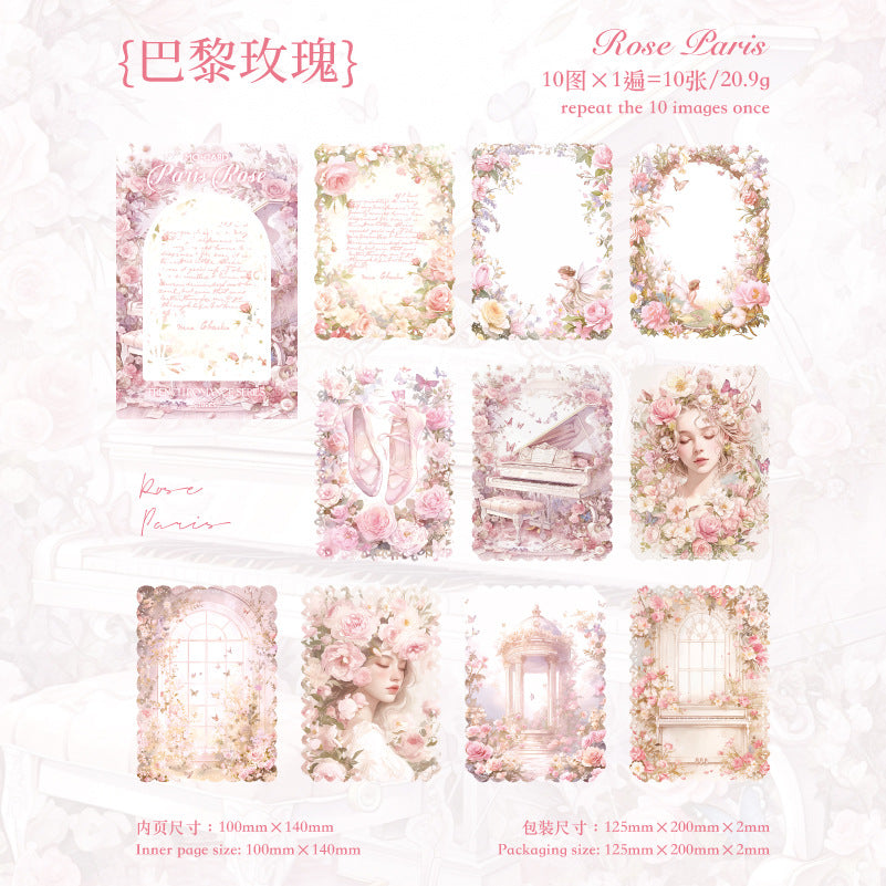 10 Pcs Lace Floral Scrapbook Paper FSLM