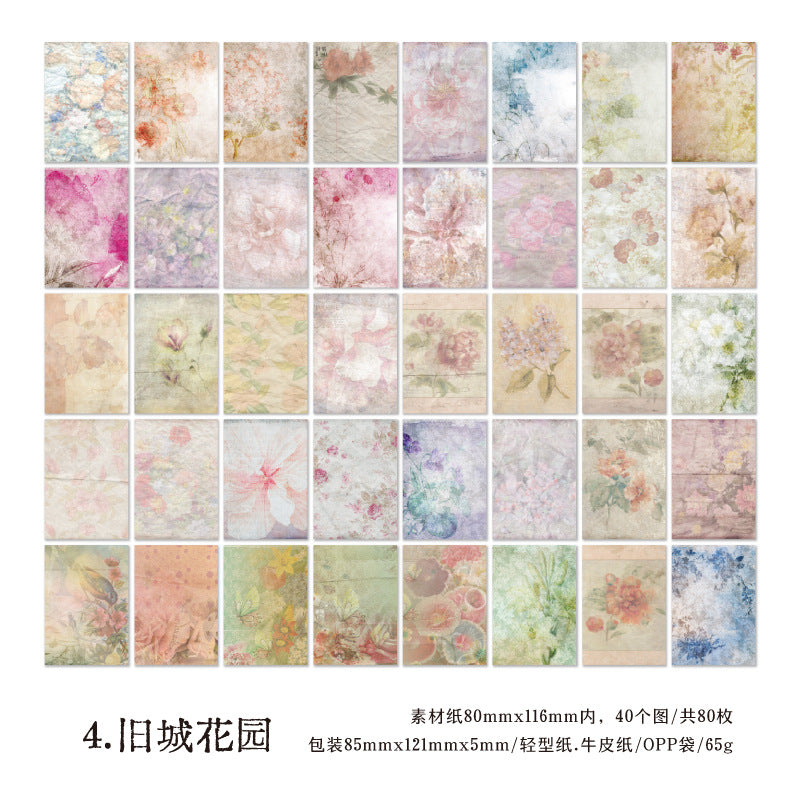 80 Pcs Vintage Scrapbook Paper YSWY