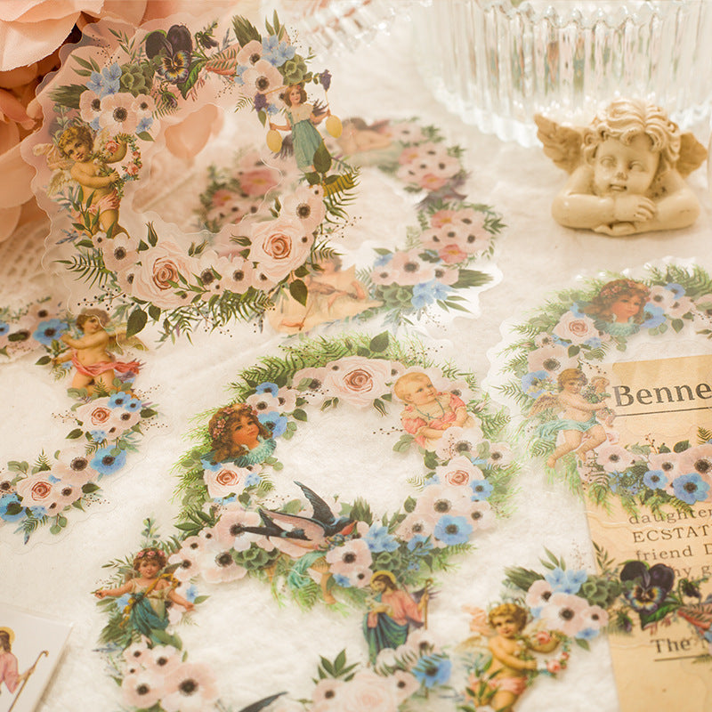 10 Pcs Flower Frame PET Stickers MYTS