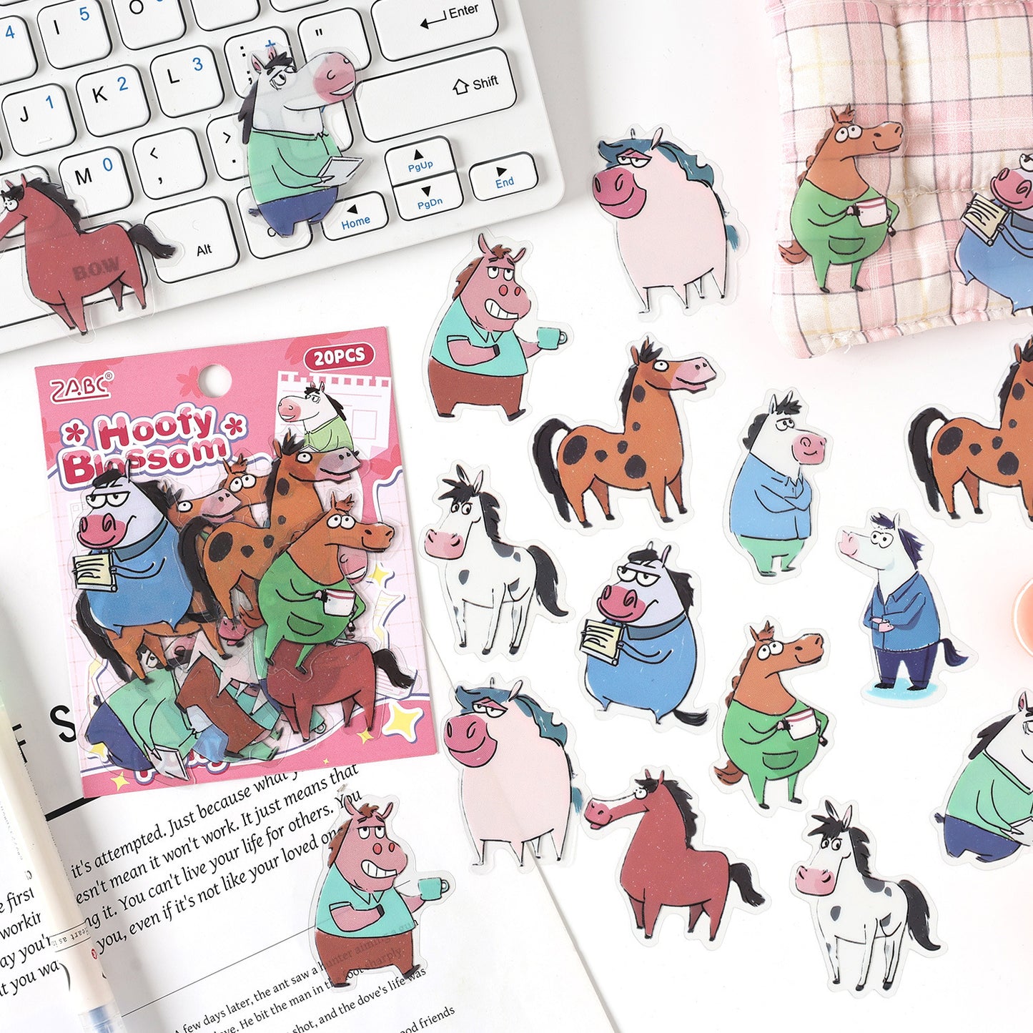 20 Pcs Cartoon Animal PET Stickers DWHXQ