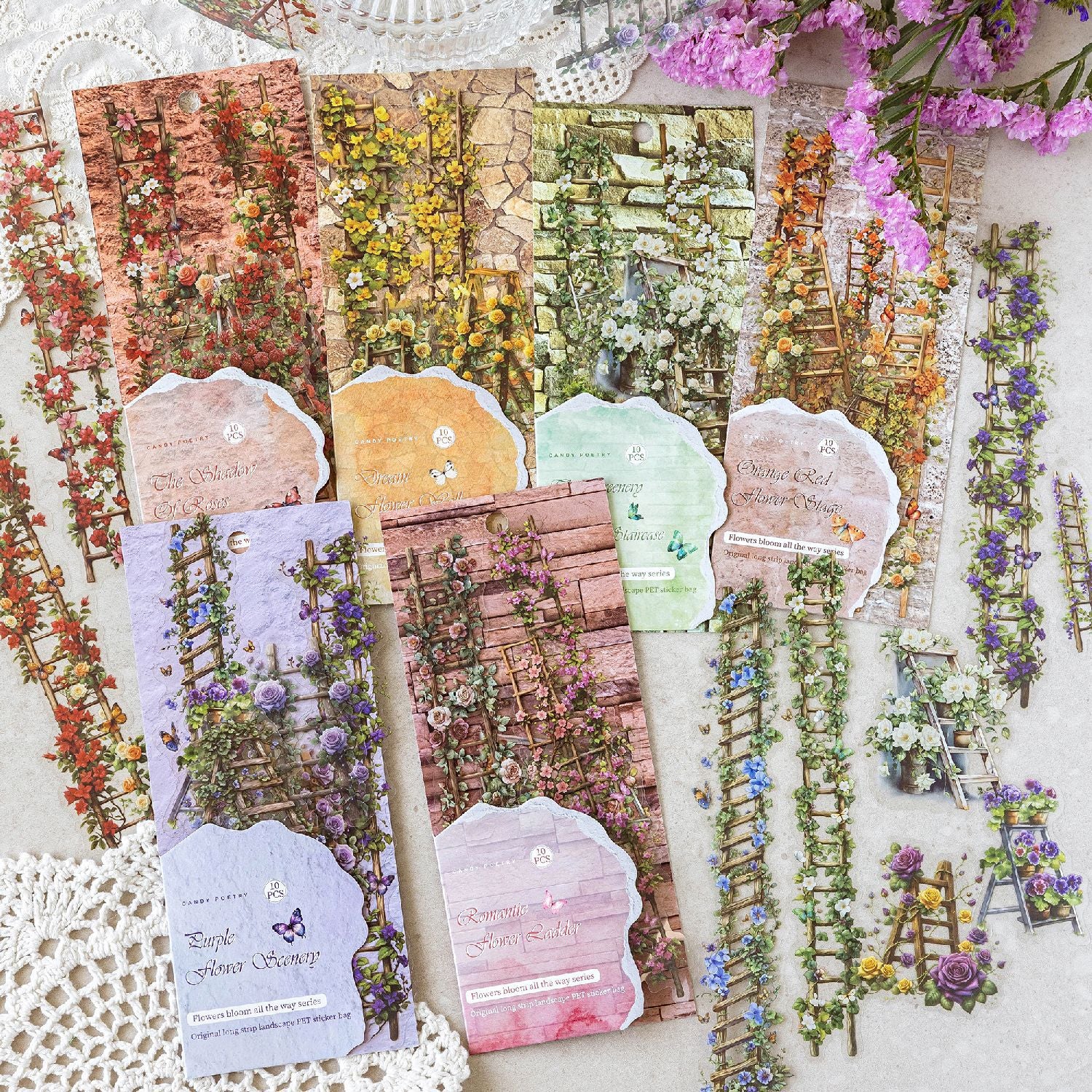 10 Pcs Garden Theme PET Stickers YLFH