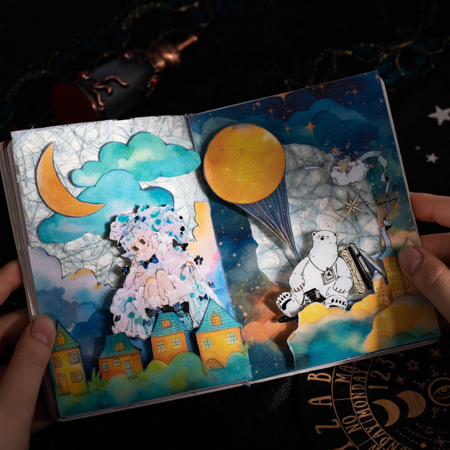 10 Pcs Fantasy Night Sky Washi Stickers LGXH