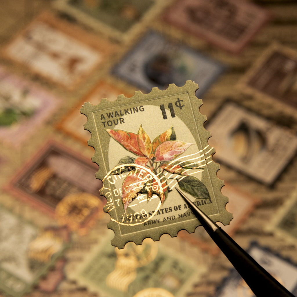 20 Pcs Vintage Postage Stamp Stickers MYZL