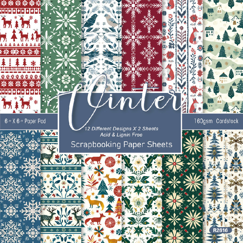 6 inch Christmas Scrapbook Paper Pad SKP2616