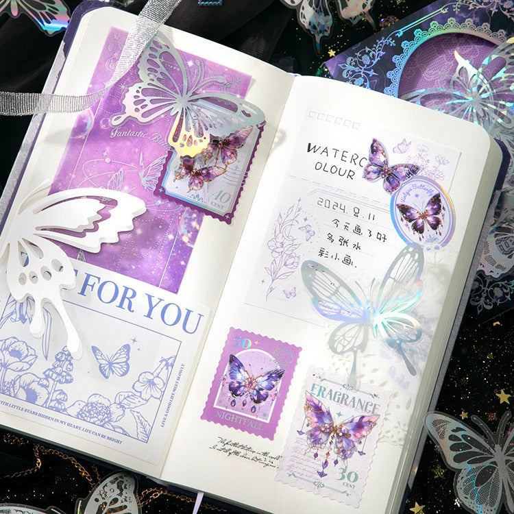 20 Pcs Holographic Butterfly Stickers FTLZM