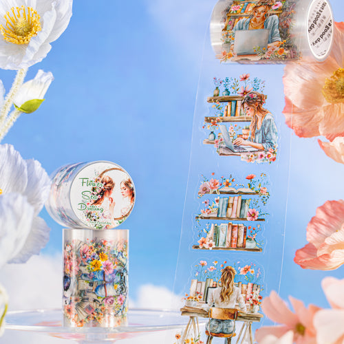 1 Roll Sea of Flowers PET Stickers Tape HHYL