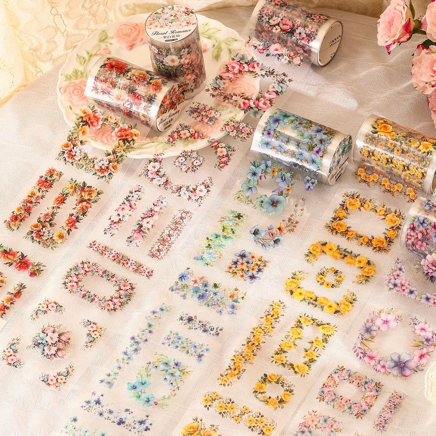 1 Roll Die-cut Flowers PET Tape HHLM