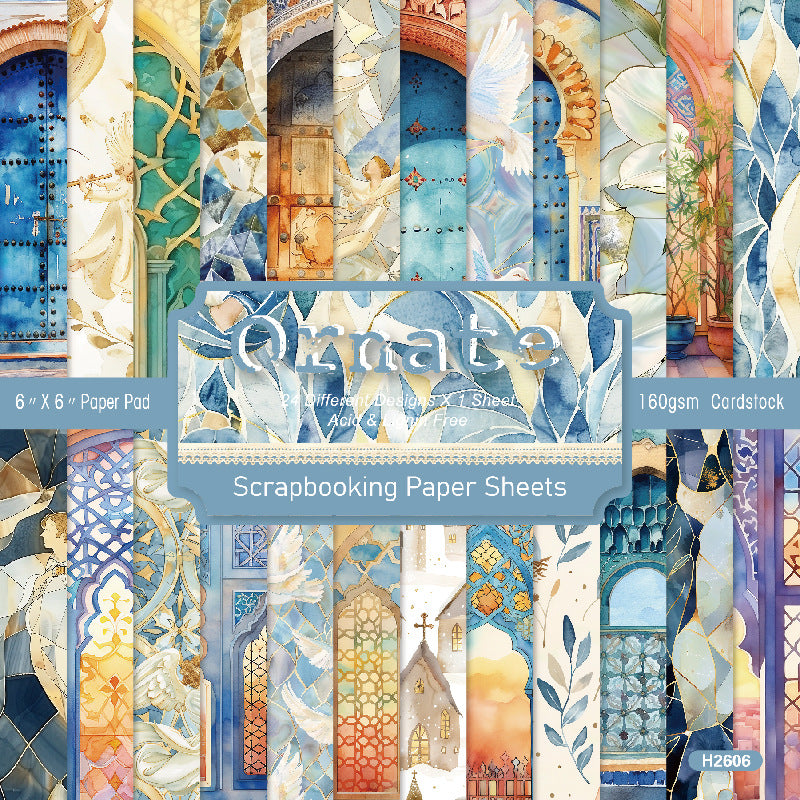 6 inch Vintage Ornate Scrapbook Paper Pad SKP606