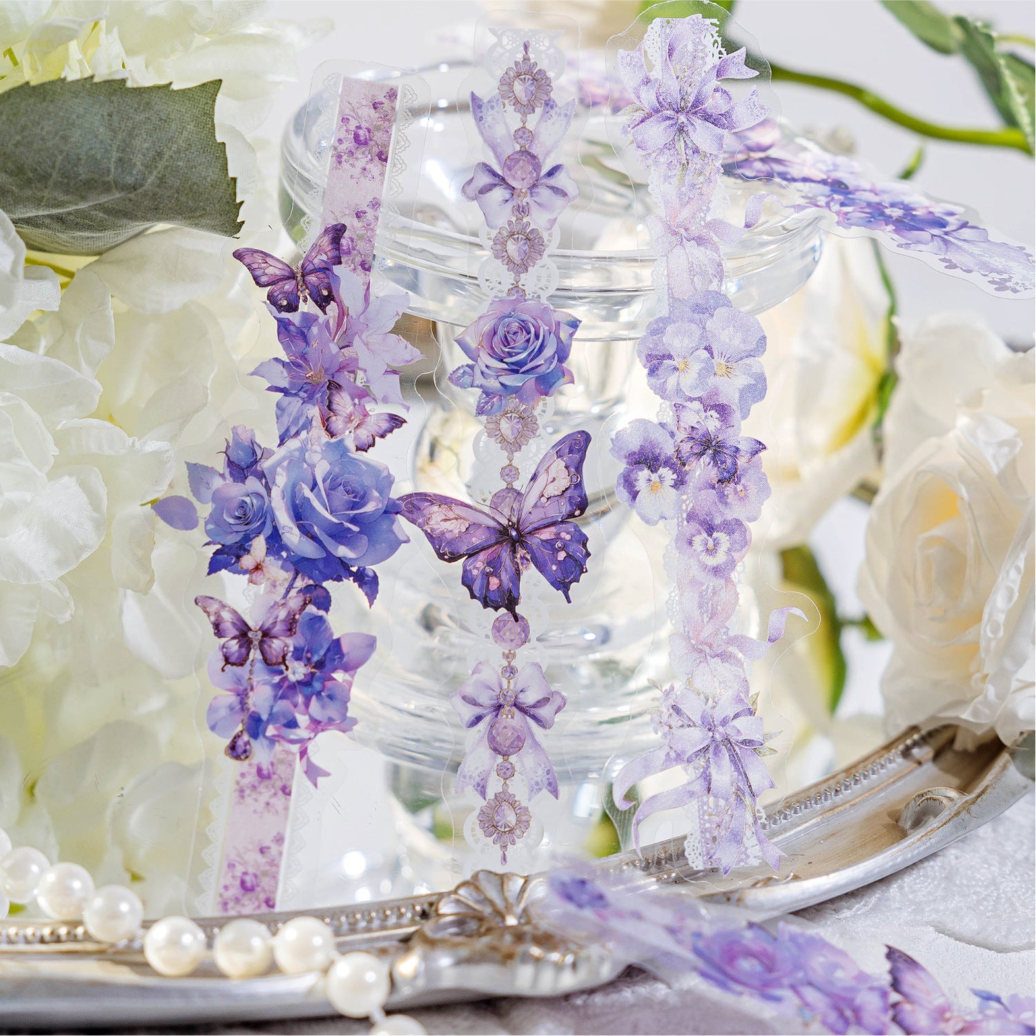 20 Pcs Shell Light Flower Butterfly Stickers YCMJ