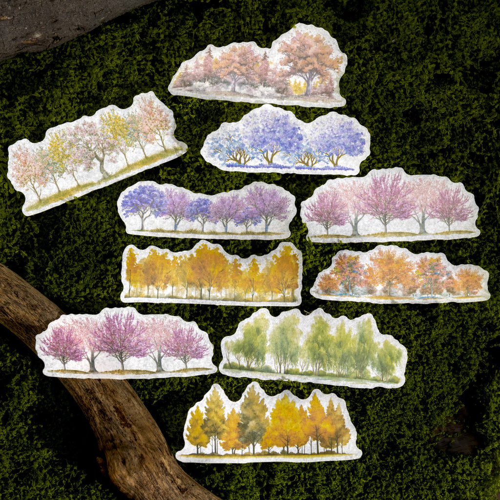 20 Pcs Seasonal Tree Forest Washi Stickers SYCY