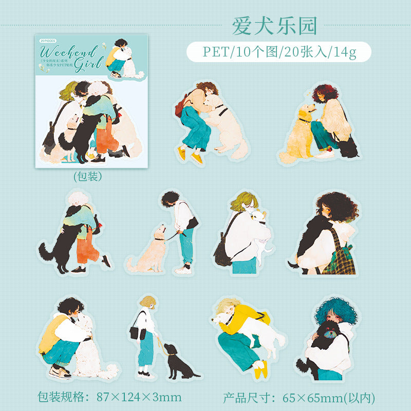20 Pcs Life Style PET Girl Stickers SNZM